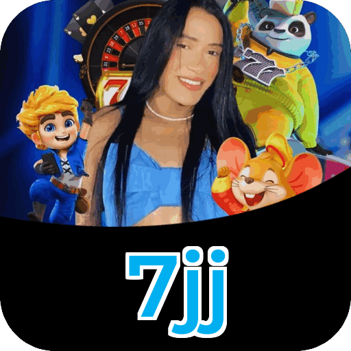 Interface do aplicativo 7jj mostrando jogos disponíveis no iOS e Android